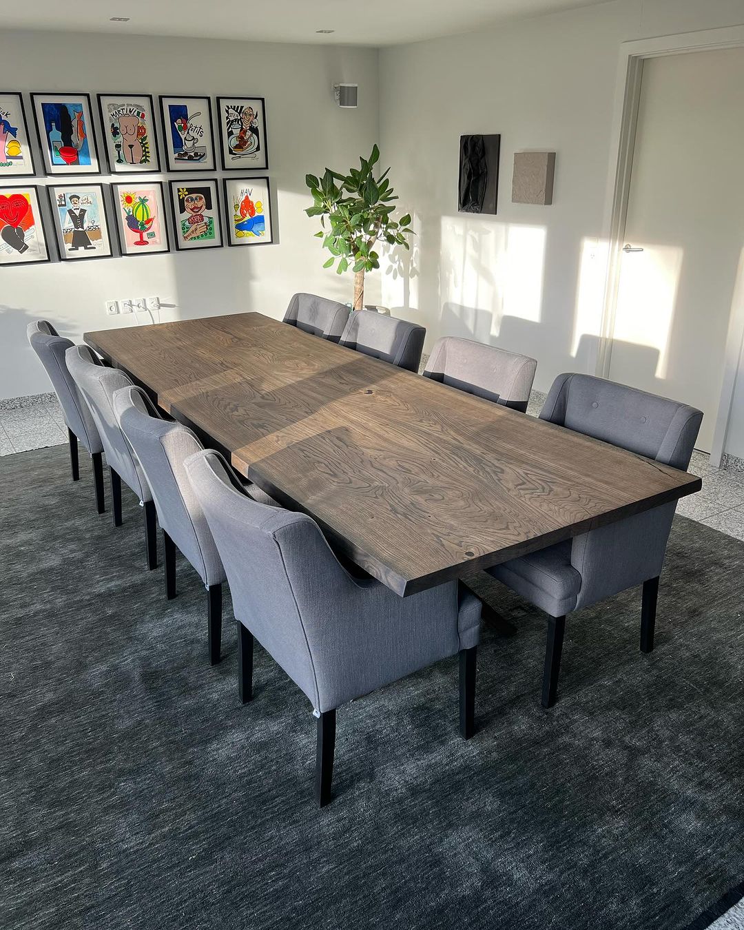 Eva Extending Dining Table in Charcoal Oak by S10Home