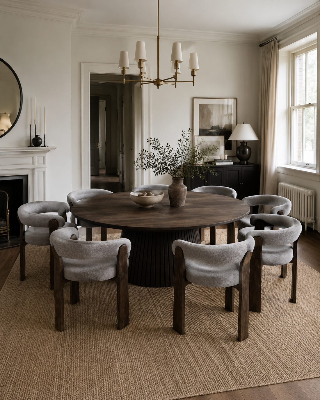 Vivien ronde uitschuifbare eettafel in charcoal eiken | S10Home