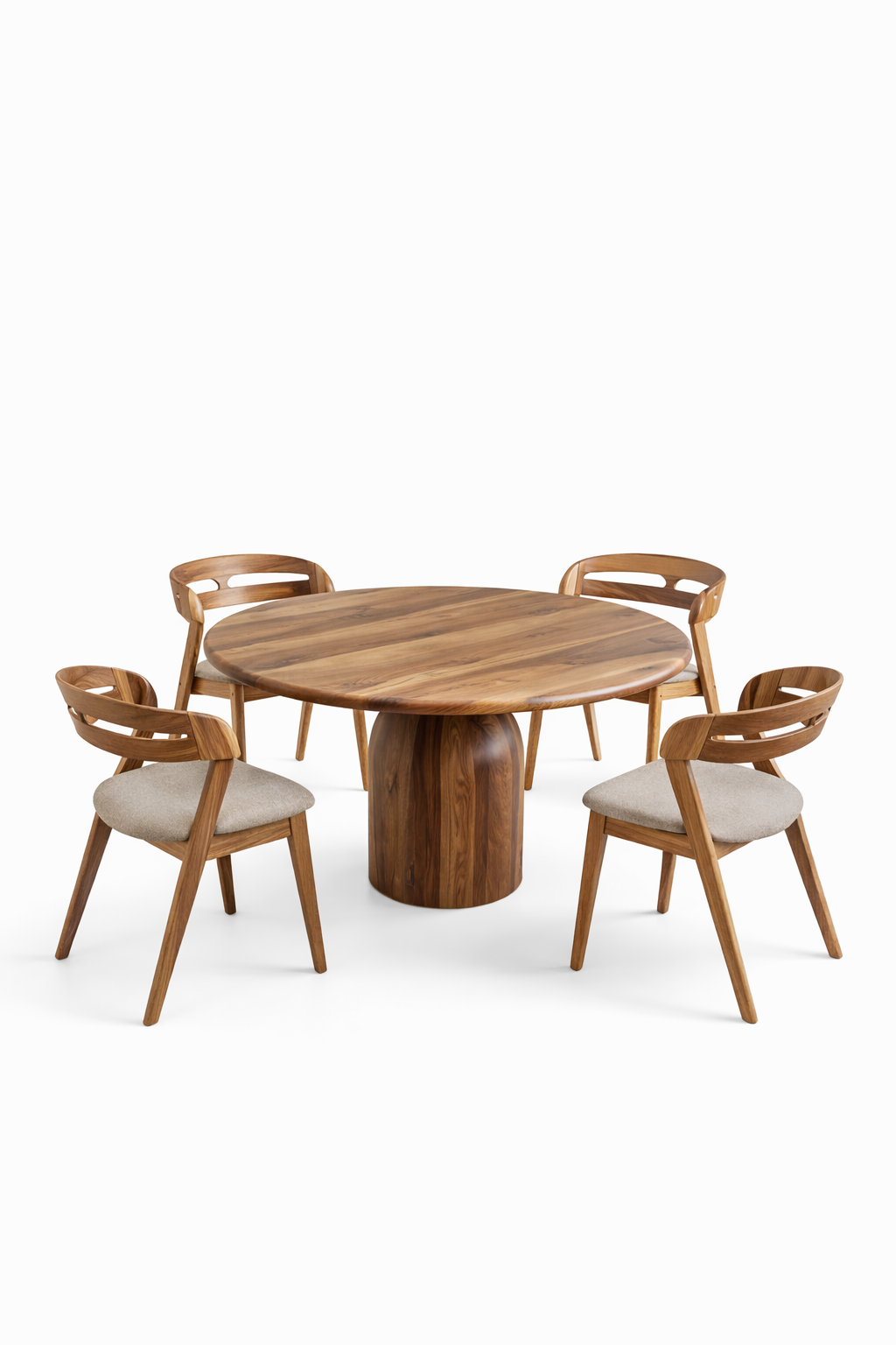 Ella ronde walnoot eettafel
