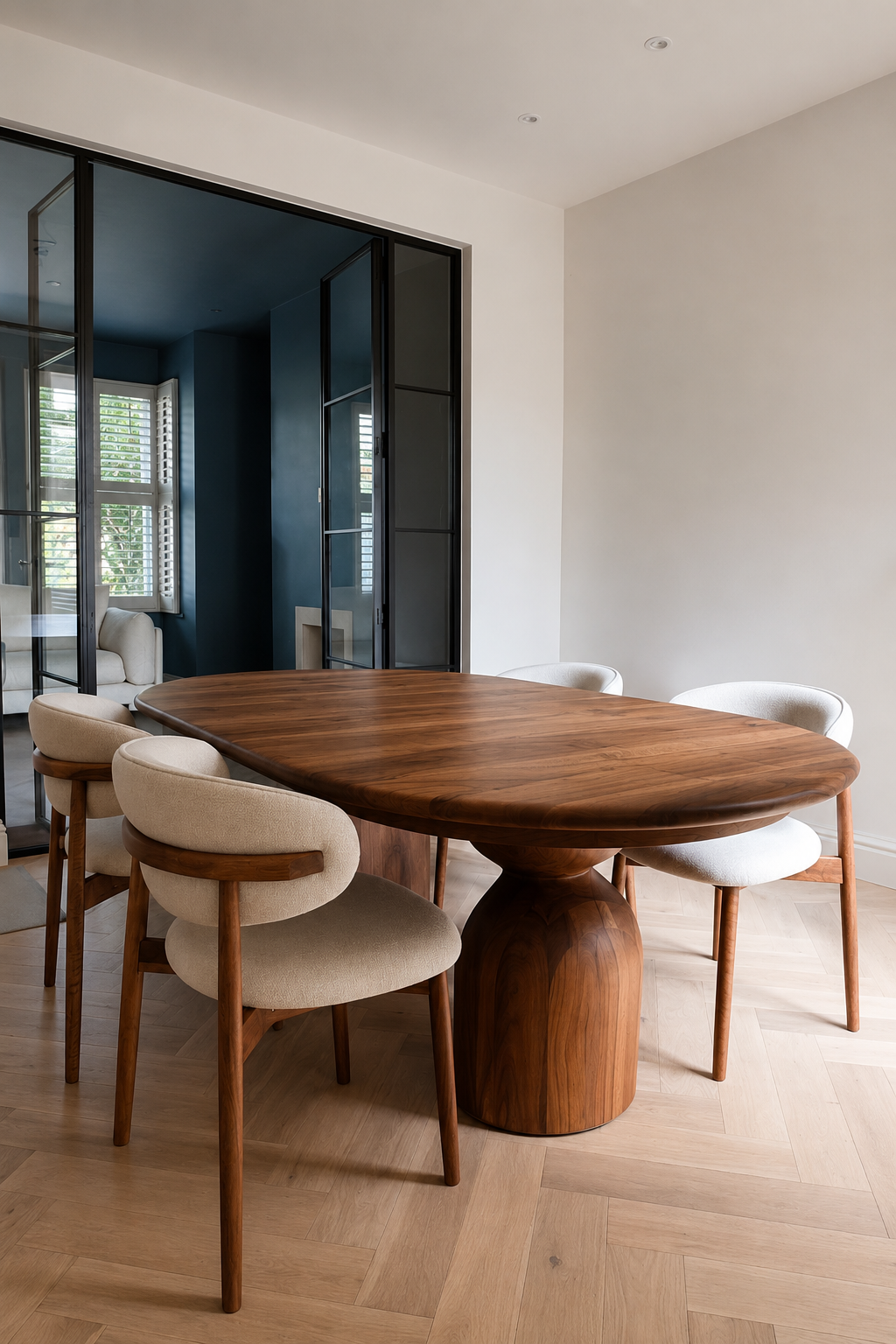 Ella Walnut Dining stoel leer