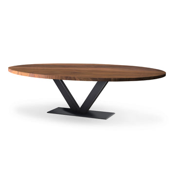 Metal Frame Table V22 in Walnut or Oak