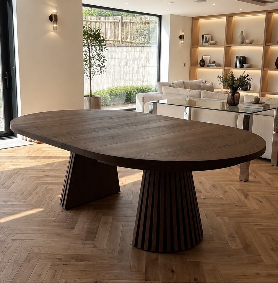 Vivien Verlengbare ronde eettafel in chocolade eik | S10Home