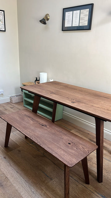 Aurora solid oak table 140 cm and bench