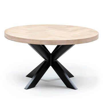 Astrid Ronde visgraat salontafel in katoen-eik | S10Home