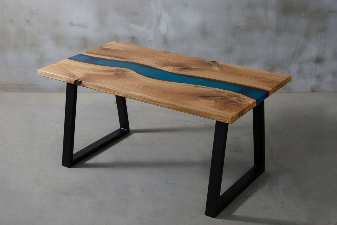 Wabi Blue Epoxy Table